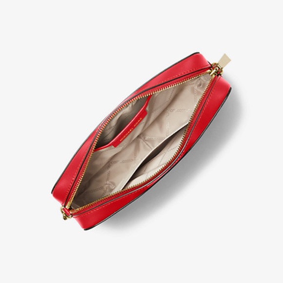 Michael Kors Jet Set Logo Stripe Crossbody Bag, Brown w/ Red Stripe, EUC! - Picture 3 of 10